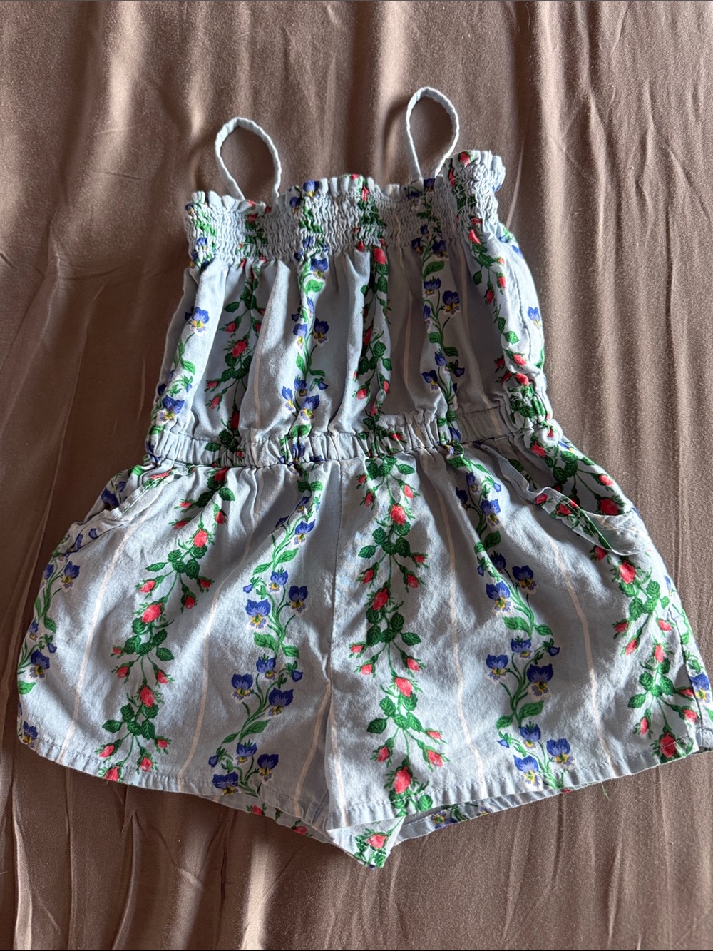 Janie & Jack blue floral romper